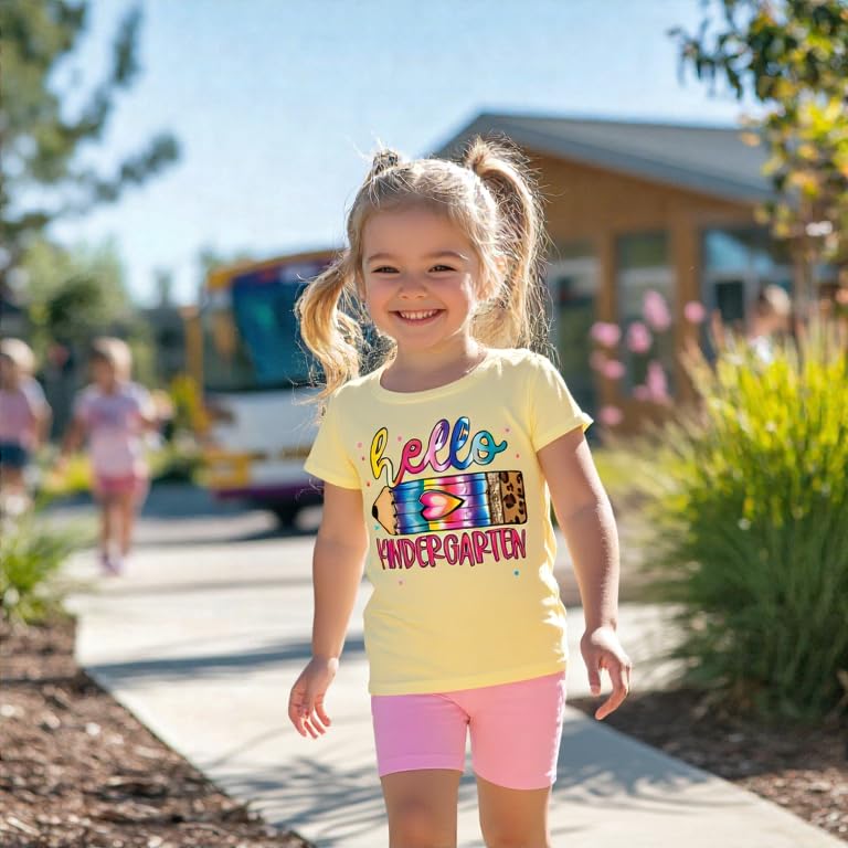 Image of First Day of Kindergarten Shirt First Day of School Gifts for Kids Kindergarten Shirts for Girls T-Shirt Top