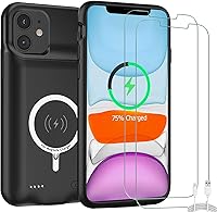 Vista 1 de Funda de batería para iPhone 11, mejorada de 10000 mAh, funda protectora de alta capacidad, recargable, cargador de batería extendida, compatible