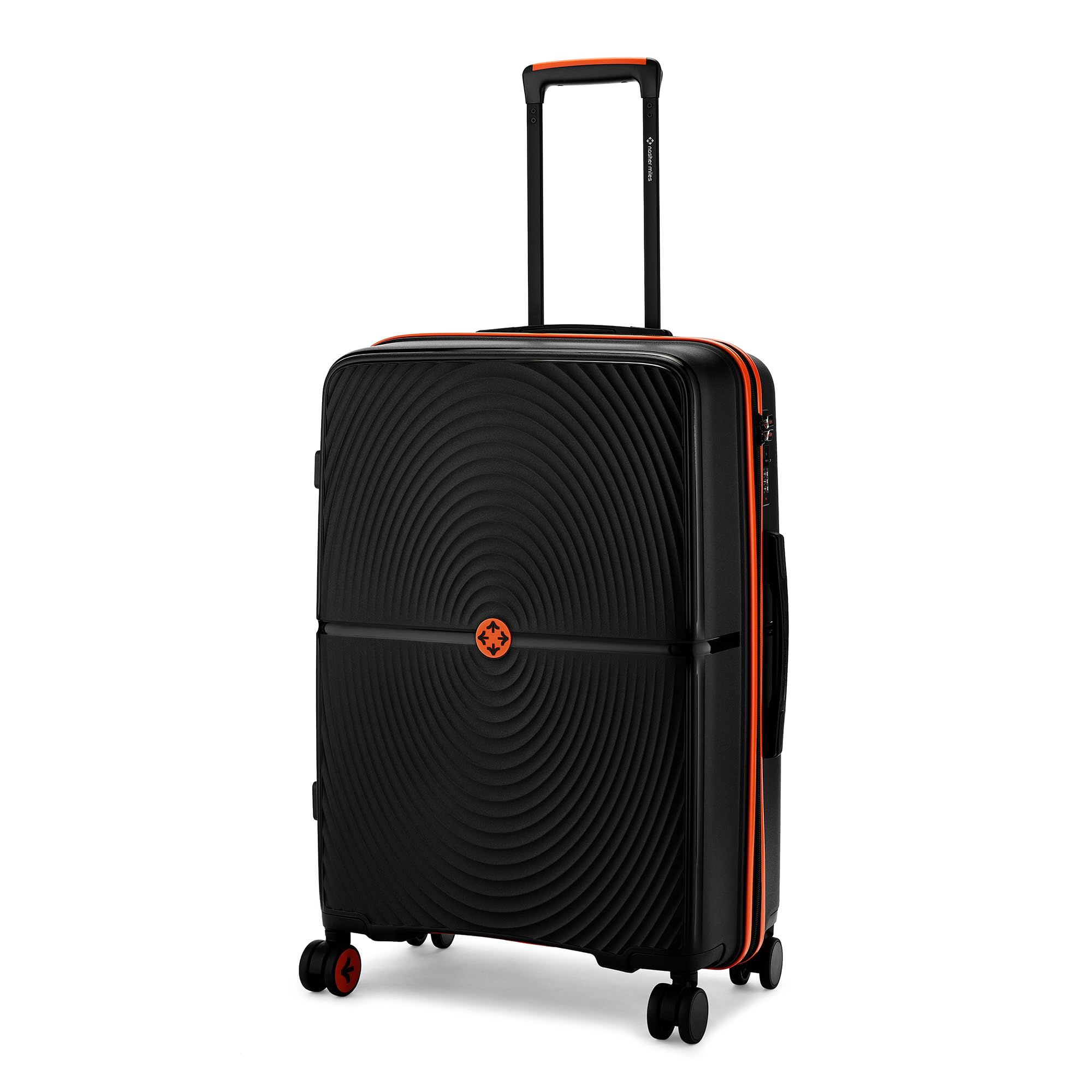 Bali Hard-Sided Polypropylene Check-in Luggage 24 inch | 65cm | 8 Wheels Medium Trolley Bag for Travel | Suitcase (Black)