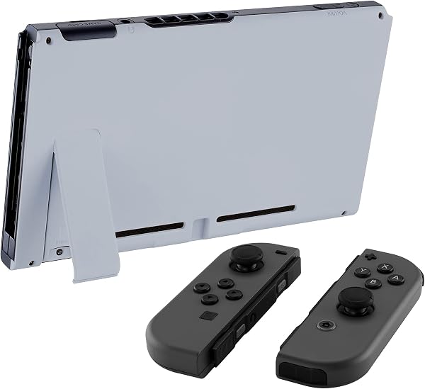 eXtremeRate Coque Arrière pour Nintendo Switch Console, Coque Arrière avec Support pour Nintendo Switch, Gris Ardoise Clair - 3