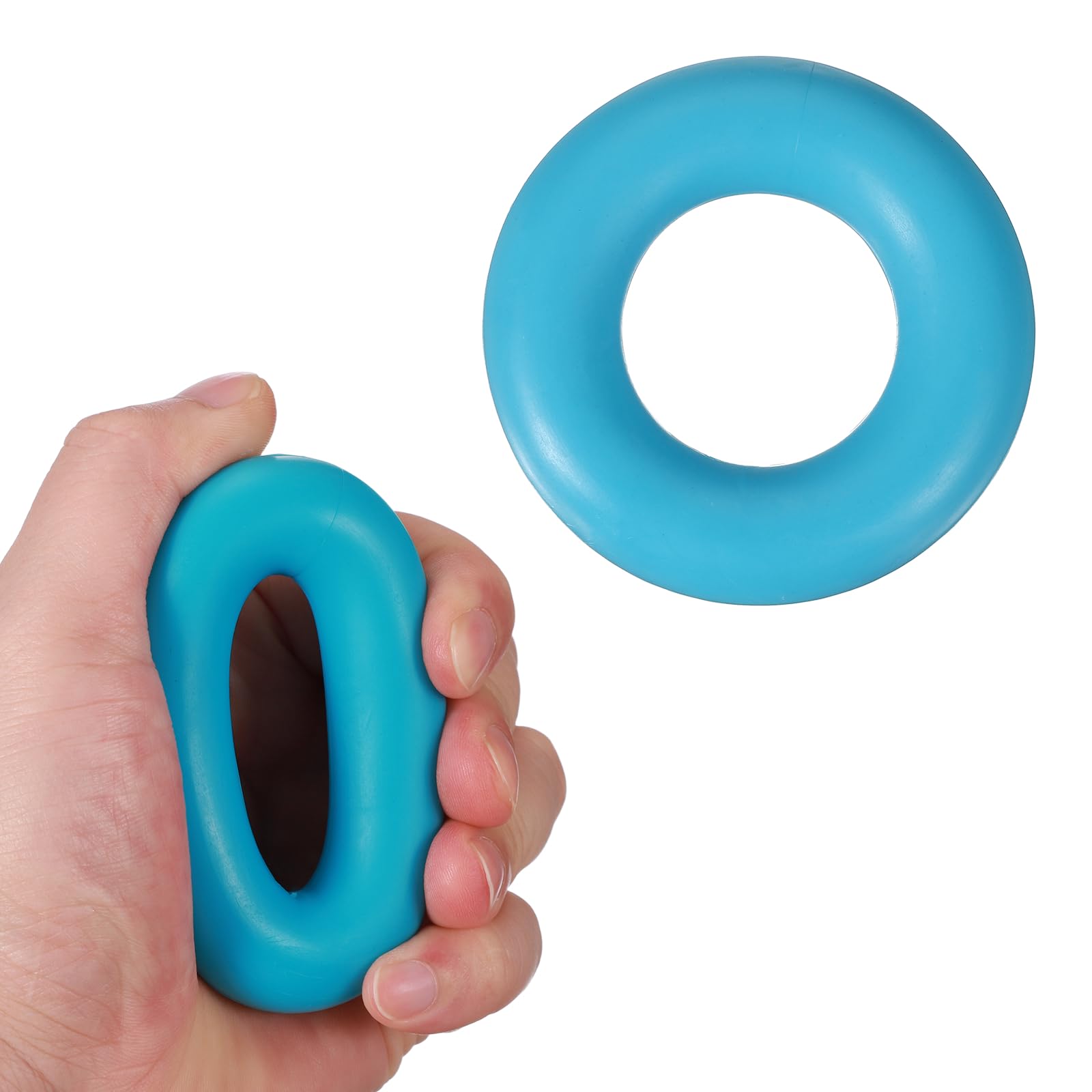 YELARXI Grip Strength Trainer Rings, Portable Hand Grip Strengthener Finger Forearm Strengthener - Fitting for (Athletes/Rock Climbing/Workout/Fitness), 2.8" & 35LB & Lake Blue