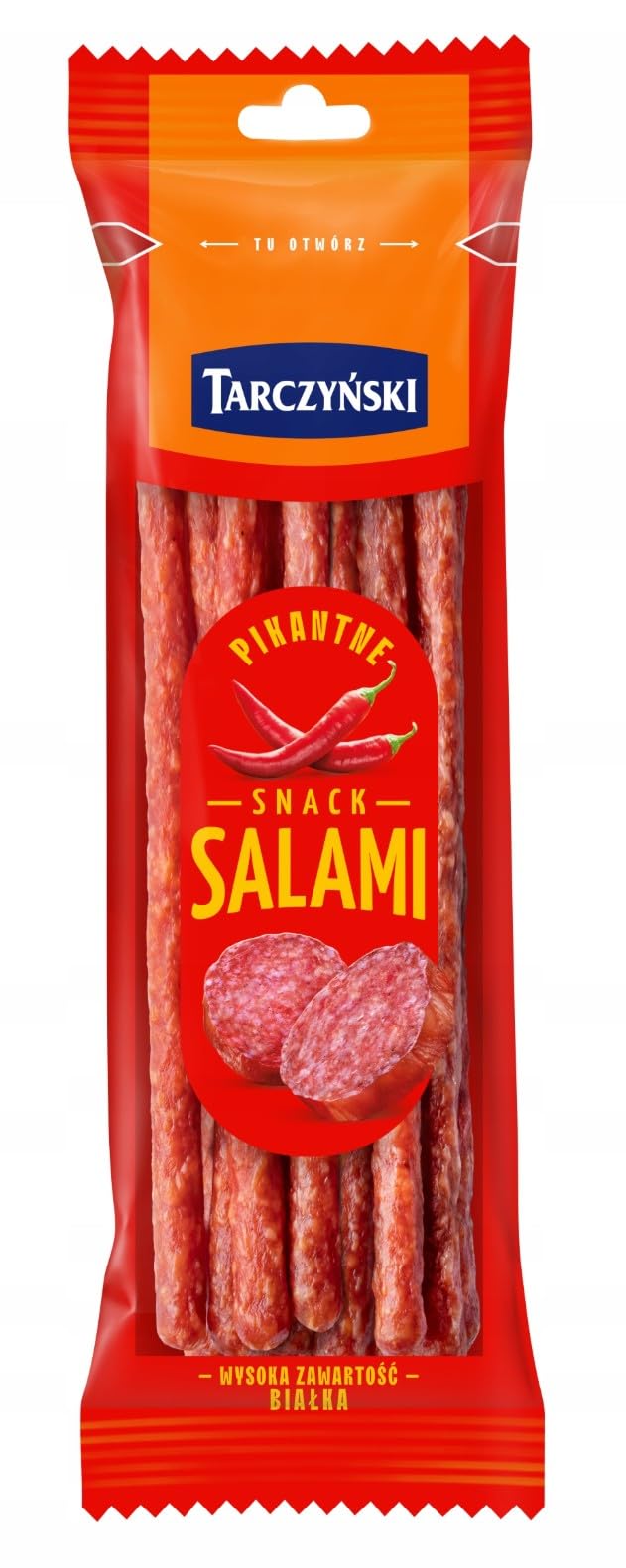 Tarczyński Salami Sticks scharf 18x 80g - Wurst Protein Snack glutenfrei