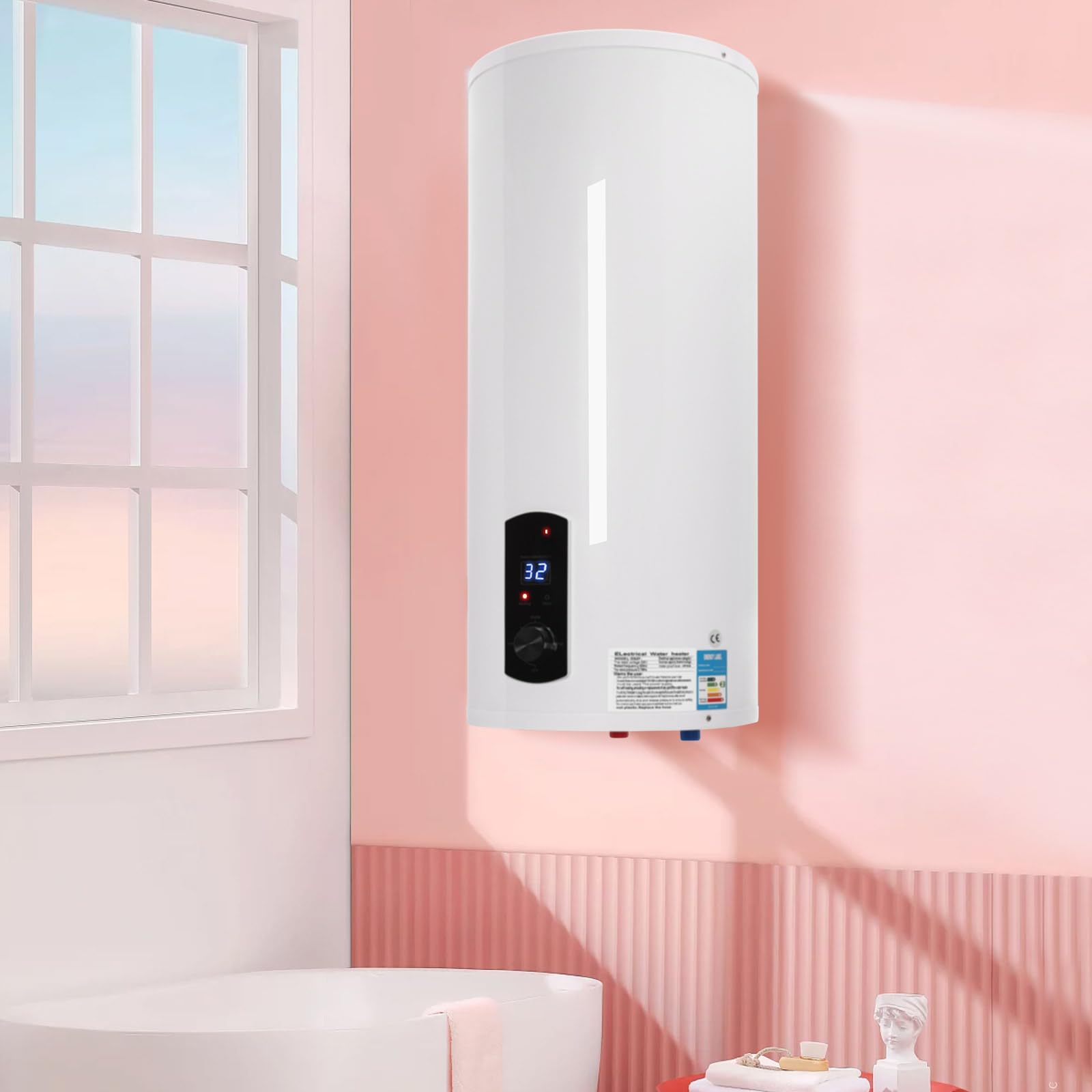 Scaldabagno elettronico da 2 KW – 100 litri – scaldabagno – con doccetta e rubinetto – ideale per cucina, bagno e molto altro ancora