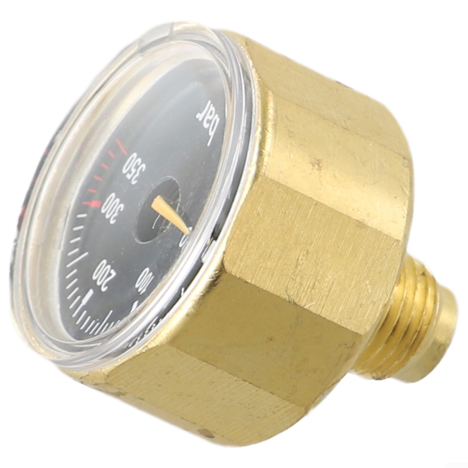 LatoYard for Scuba Diving Pressure Gauge 0-350 bar Brass Gauge for Dive Cylinders with M10x1 / G1/8 Thread