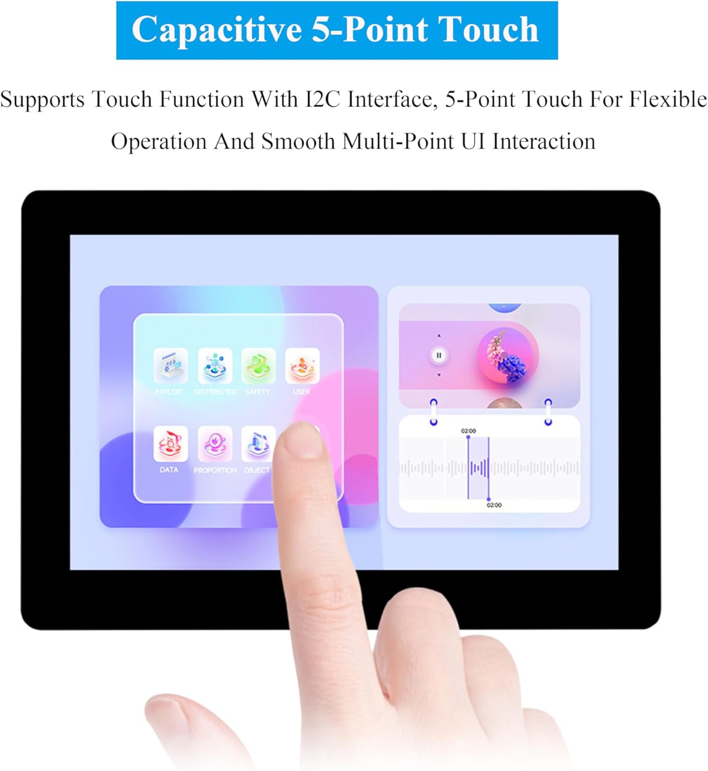 ESP32-S3 5inch Capacitive Touch Screen Development Board, 5-Point Touch LCD Display, 1024 x 600 Pixel, 32-Bit LX7 Dual-Core Processor, Support W-i-F-i&B L E with Onboard Antenna (Upgraded Ver )