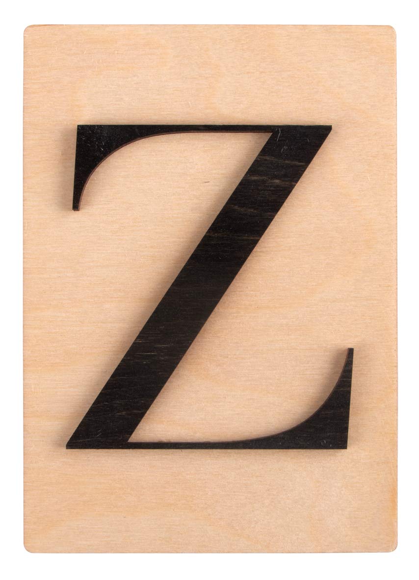 Rayher 63117576 Large Wooden Letter Tile for DIY Wall Art, Letter Z for Names, Words, Crafts and Wall Decoration, 10.5 x 14.8 cm