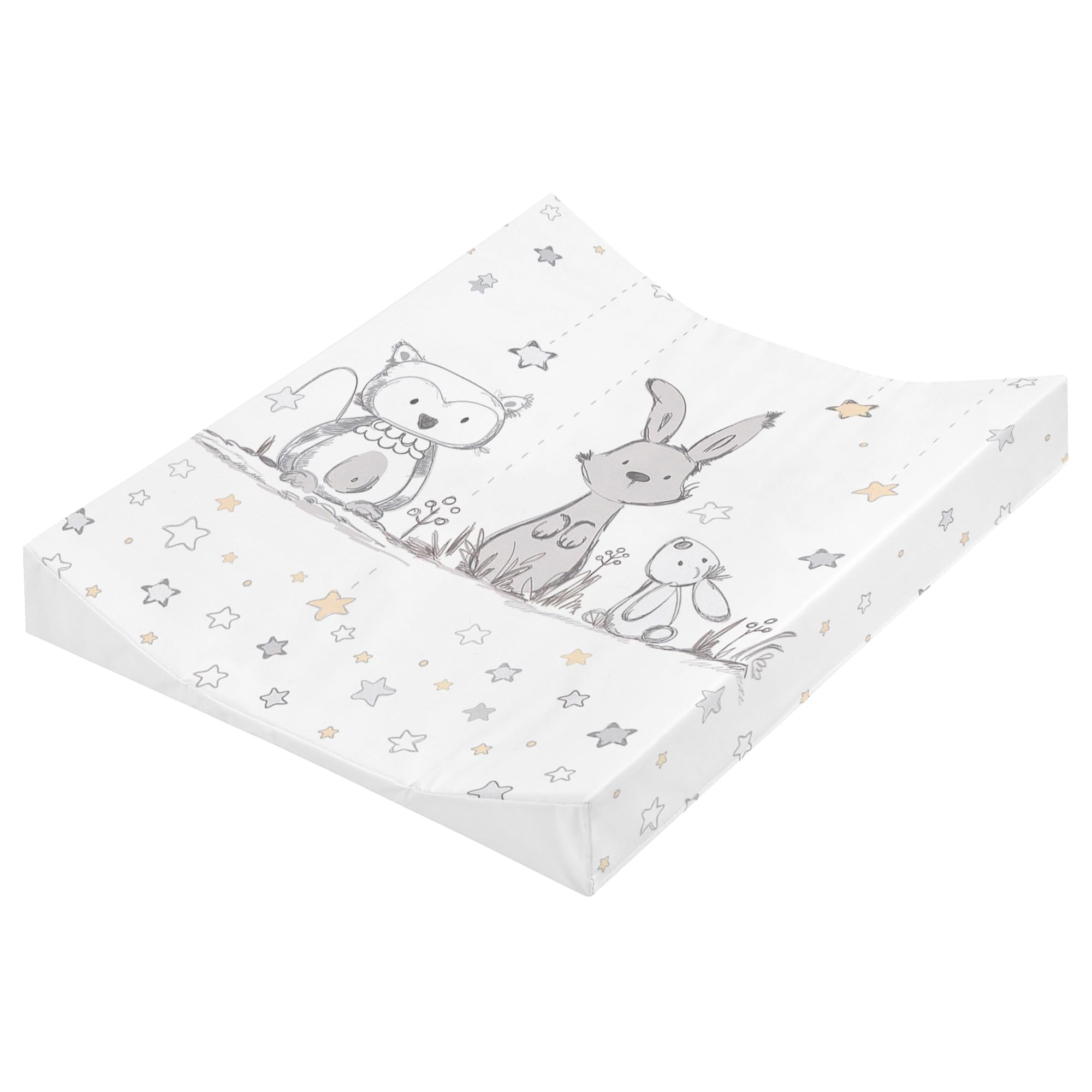 Julius Zöllner® 2-Keil Wickelauflage 60x71 cm - weiche Wickelunterlage - Baby Wickeltischauflage - Folie, wasserdicht & abwischbar - Made in Germany - OEKO-TEX Standard 100 - Sternenfreunde
