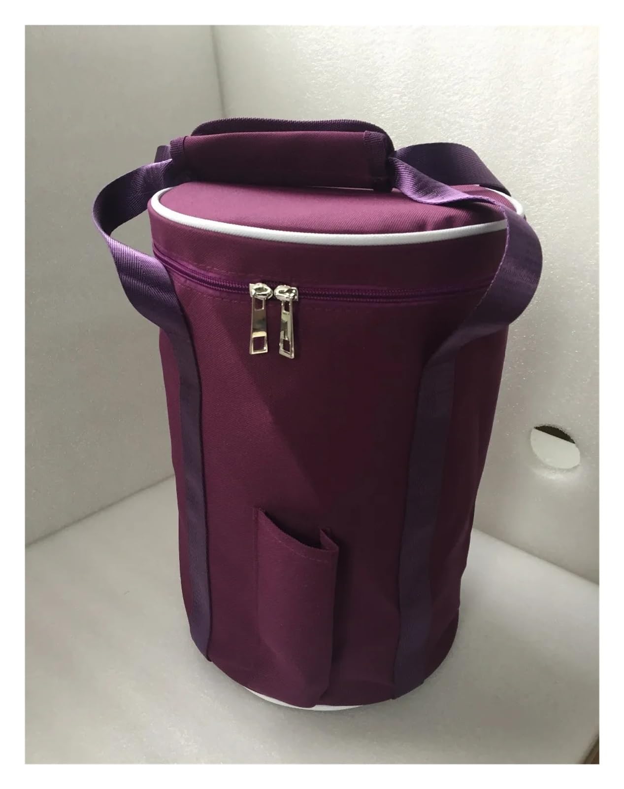 Bolsa para Cuenco Tibetano Bolso de tela acolchado color morado for sostener un cuenco tibetano cristal 6,5 pulgadas, bolso alto con forro móvil