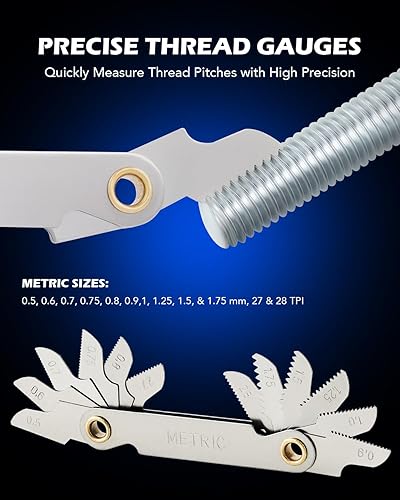 Vista 8 de Orion Motor Tech Juego de roscas y troqueles M3, M4, M5, M6, M7, M8, M10, M12 y Juego de troqueles Kits de reparación de roscas para roscar