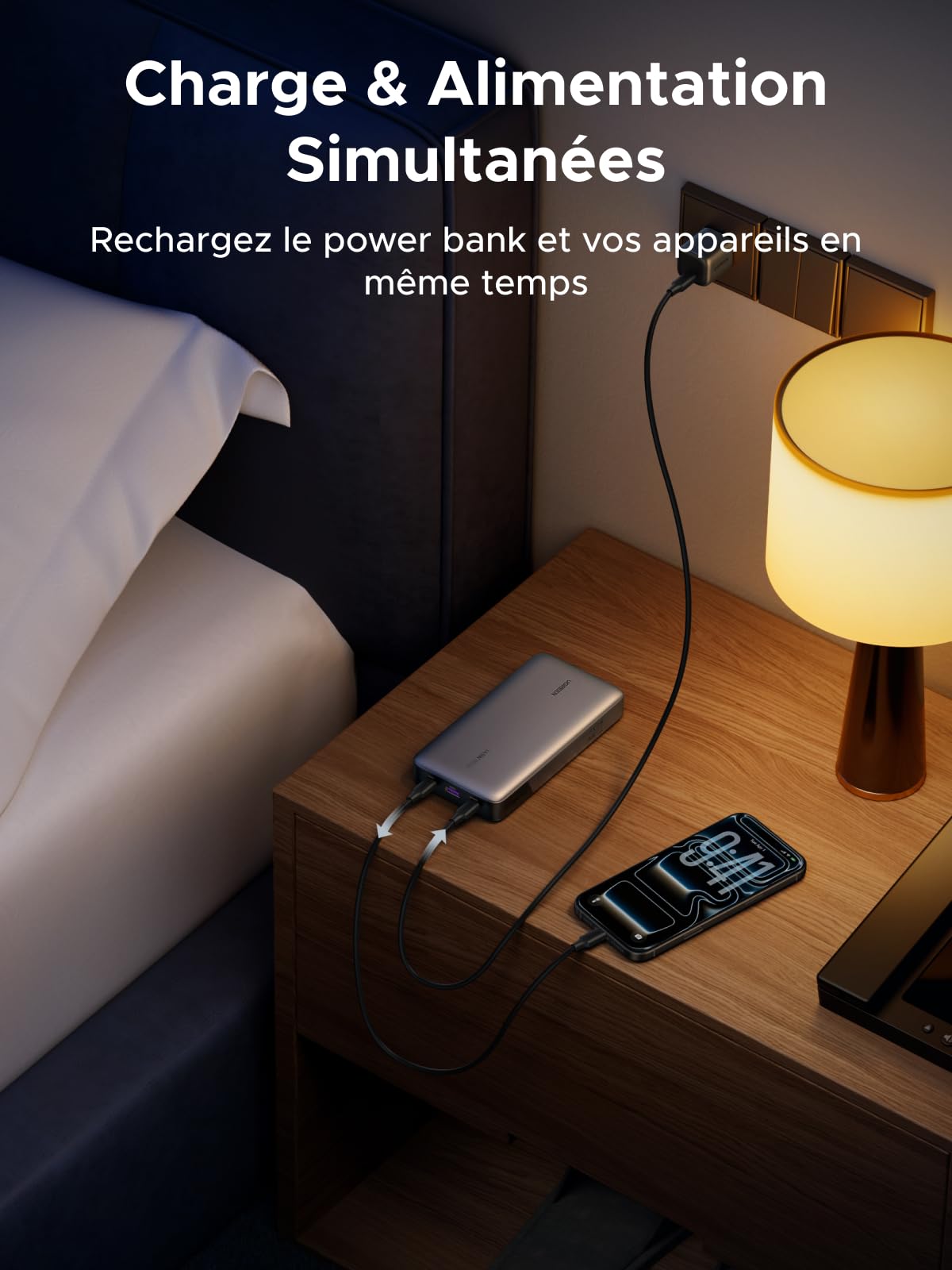 UGREEN Nexode 145W Batterie Externe 25000mAh Power Bank USB C Charge Rapide PD3.1 140W 3 Ports Chargeur Portable PC LED Compatible avec iPhone 17 16 15 14 Plus Pro Max Air Galaxy S25 S24 MacBook iPad