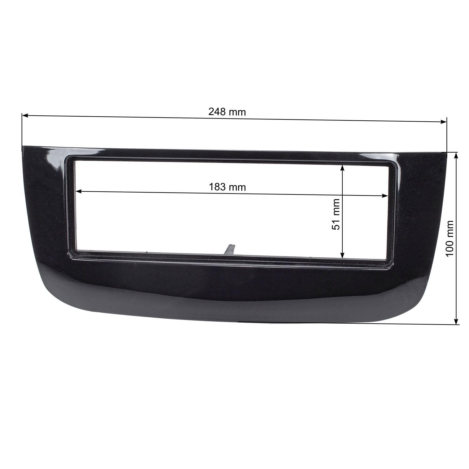 tomzz Audio 2414-009 Radioblende kompatibel mit FIAT Punto ab 2012 Punto Evo 199 2009-2011 Piano Lack schwarz