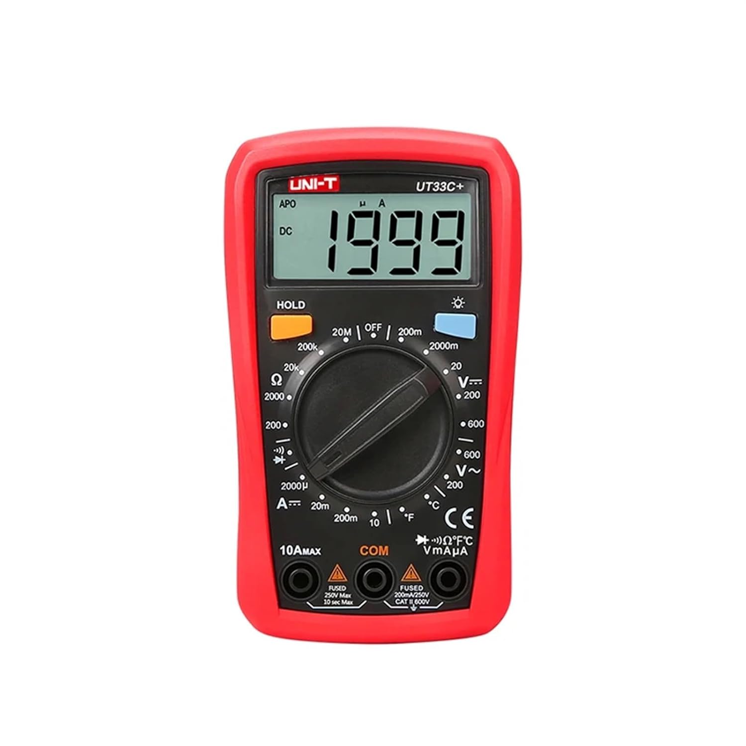 UT33C+ Digital Multimeter Manual Range Palm Size AC Voltmeter Ammeter Resistance Capatitance Tester