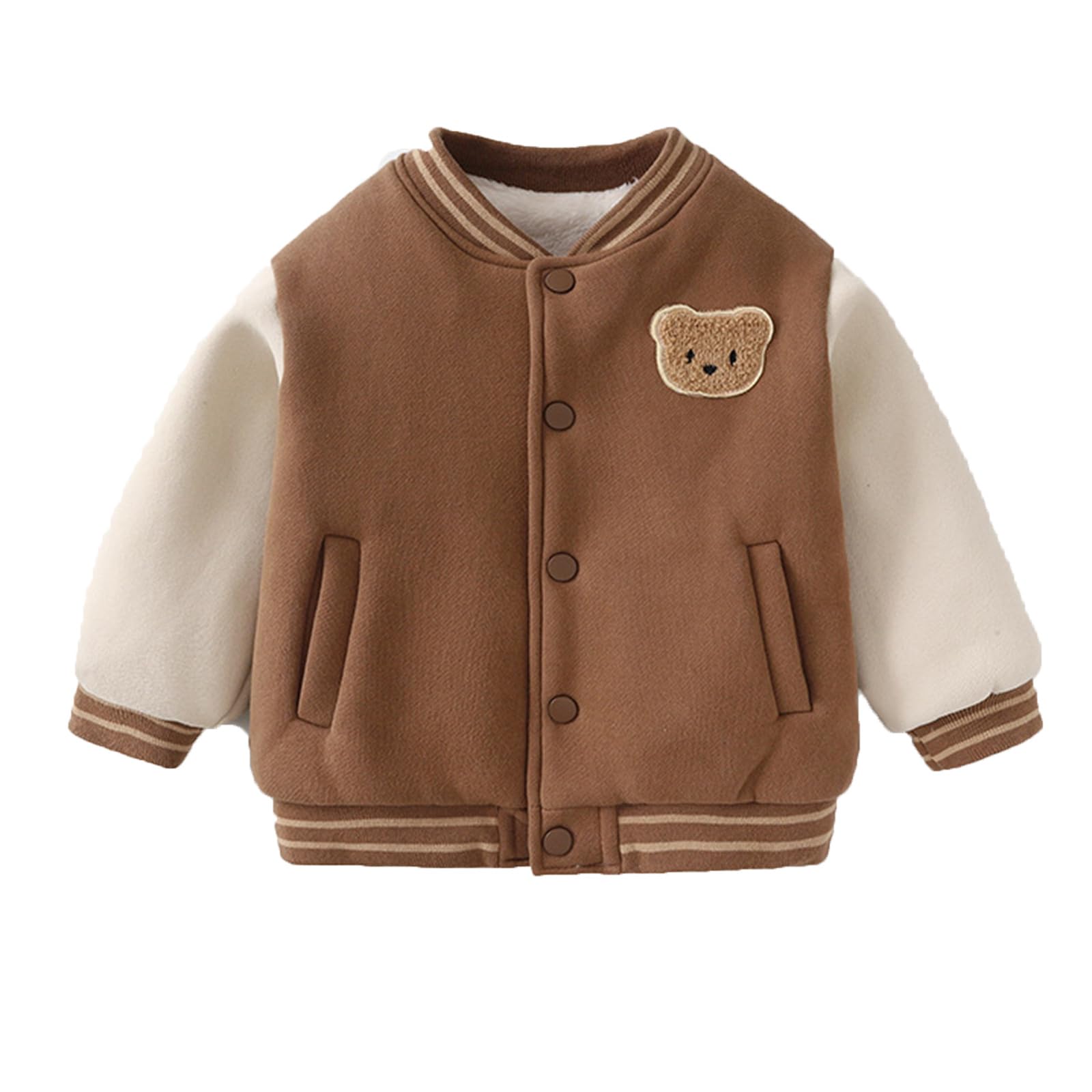 Manteau baseball bébé molletonné idéal pour les sorties d'hiver au parc - 4