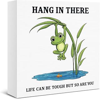 Therapy Office Decor Wooden Sign Inspirational Hang in There Box Sign Desk Decor for Home Counseling Office Mental Health Gifts for Women Men Therapist