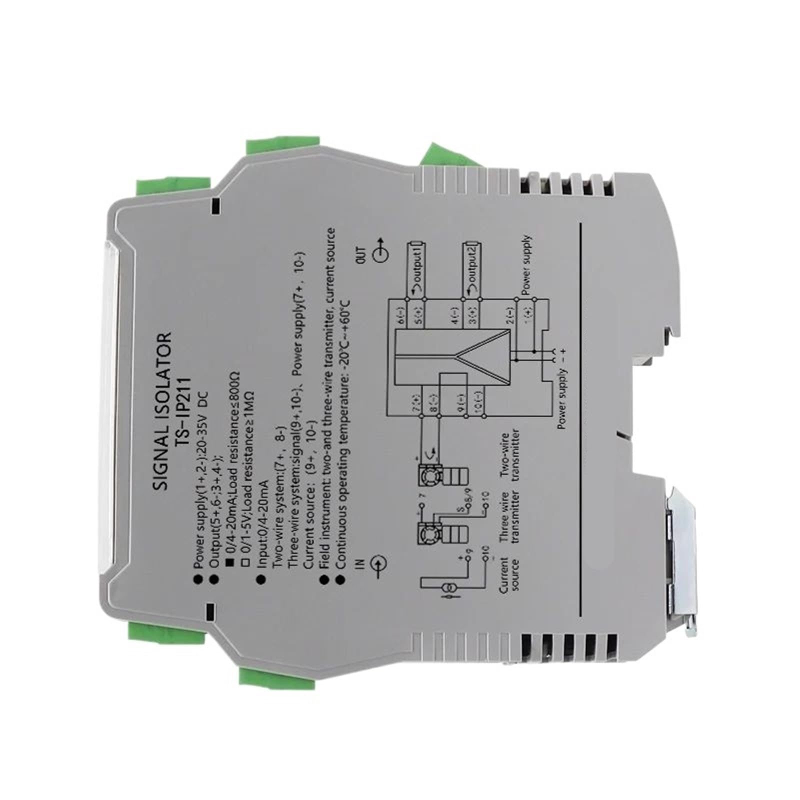 Convertisseur Tc 0-10 V avec double sortie amplifiée et isolation galvanique active