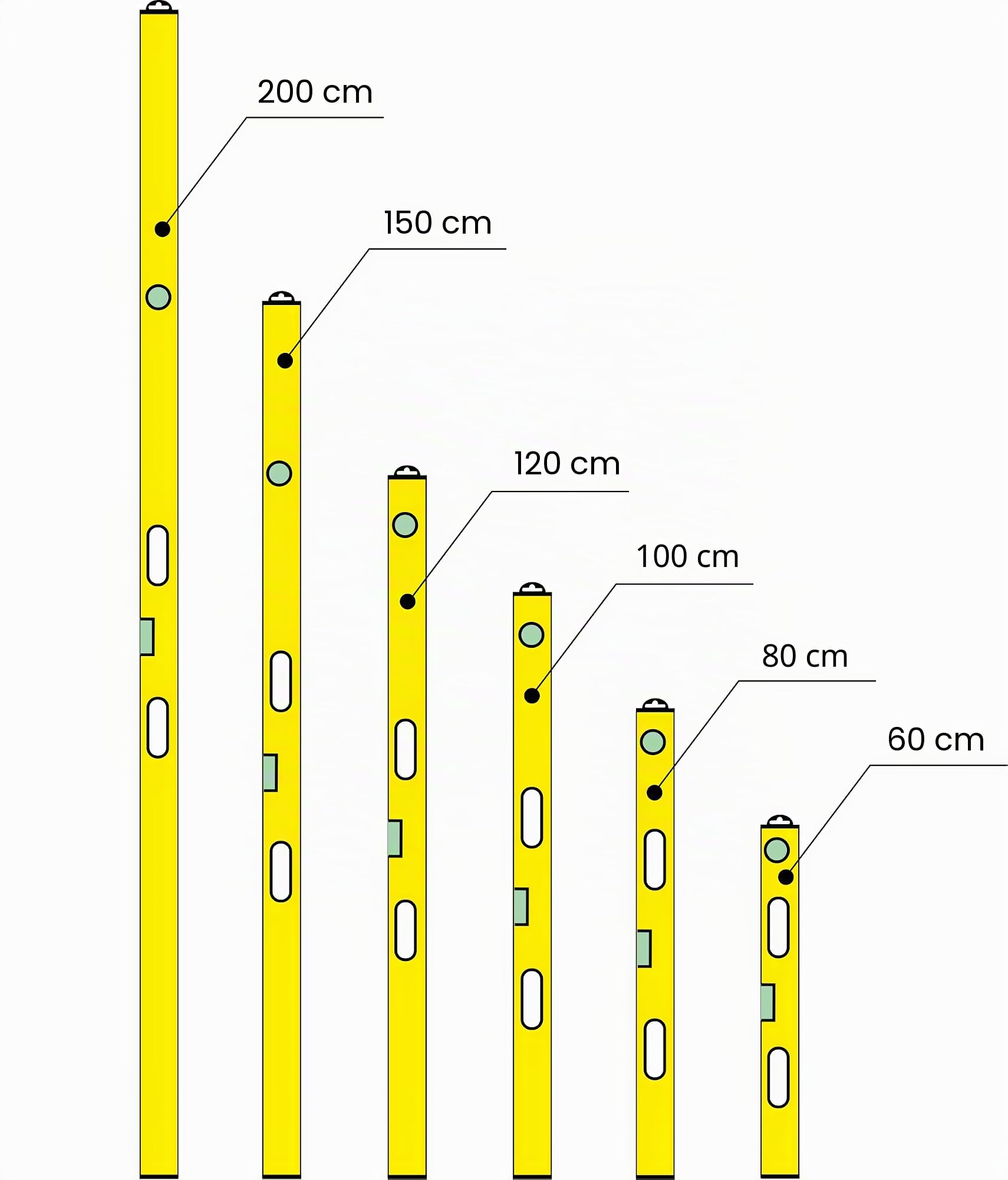 LAMEL Livella professionale rinforzata, con maniglie. (200 cm)