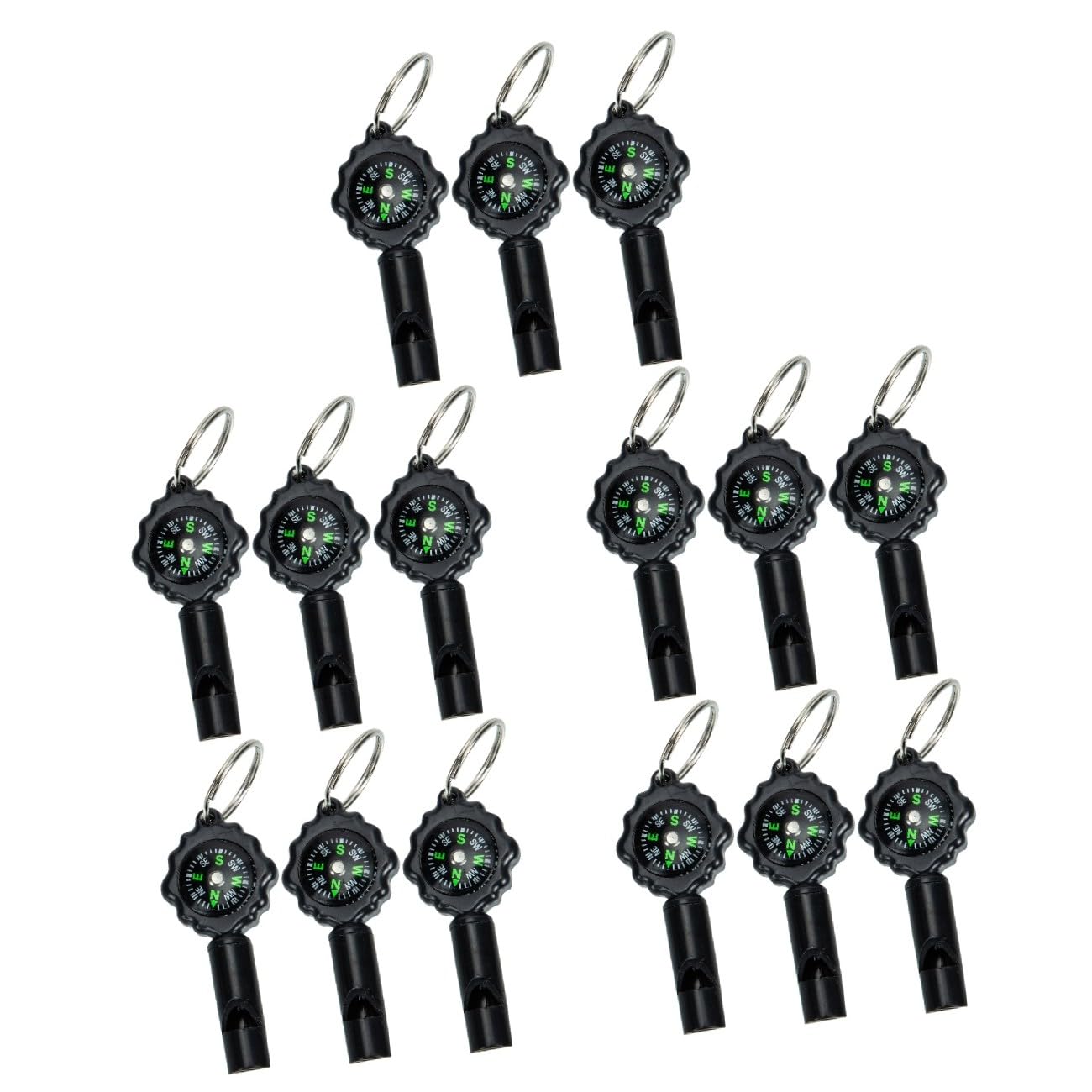 15piezas Silbato Multifuncional Con Brújula y Lanyard Accesorios De Supervivencia Para Camping Senderismo y Actividades Al Aire