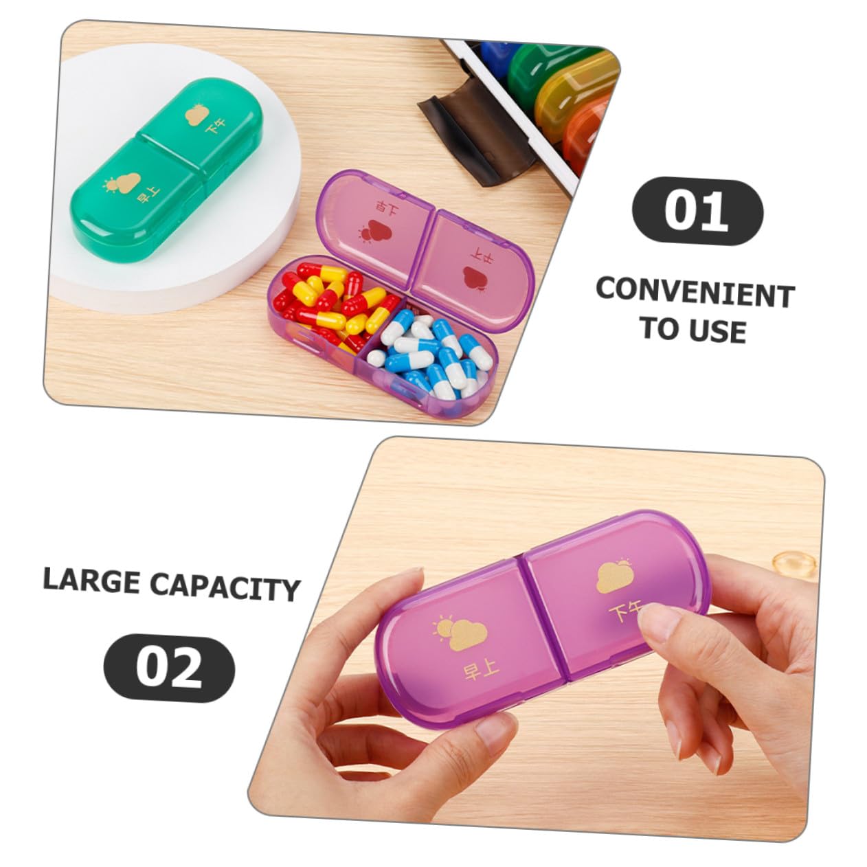 COLLBATH Portapillole Settimanale da Viaggio, Contenitore 7 Giorni