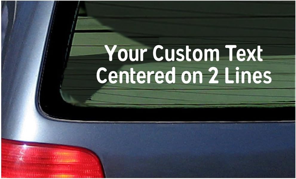 Custom Two Line Window Sticker Car Decals Laptop Customized Hashtag Truck Personalized Cursive Handwritten Look Wording Lettering Your Own Words