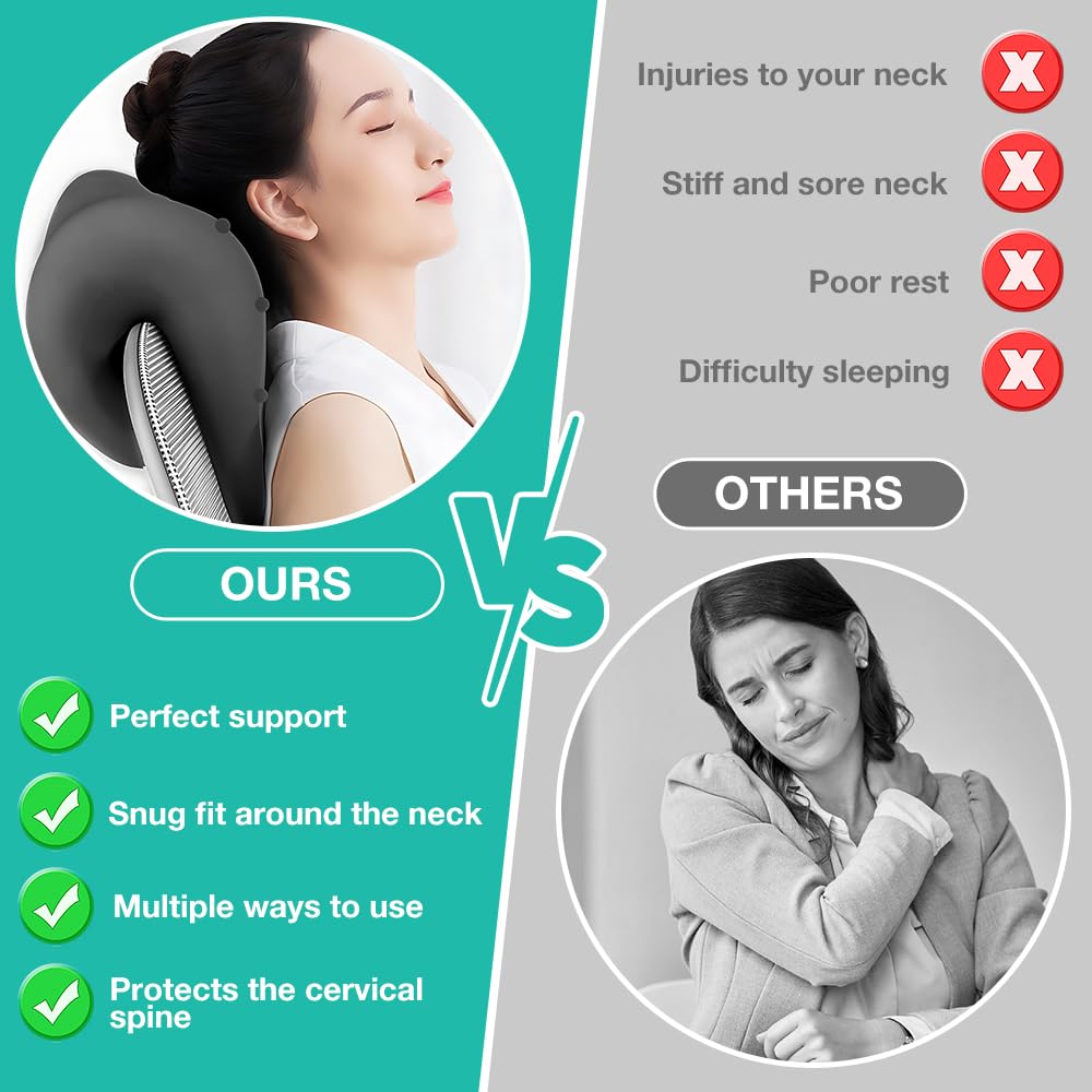 ADDLIVE Hoofdsteun, bureaustoel, nekkussen voor bureaustoel, traagschuim, ergonomisch kussen, wasbaar, neksteun voor fauteuil, UF-Ficio-accessoires, geschikt voor decoratie ADDLIVE Hoofdsteun, bureaustoel, nekkussen voor bureaustoel, traagschuim, ergonomisch kussen, wasbaar, neksteun voor fauteuil, UF-Ficio-accessoires, geschikt voor decoratie