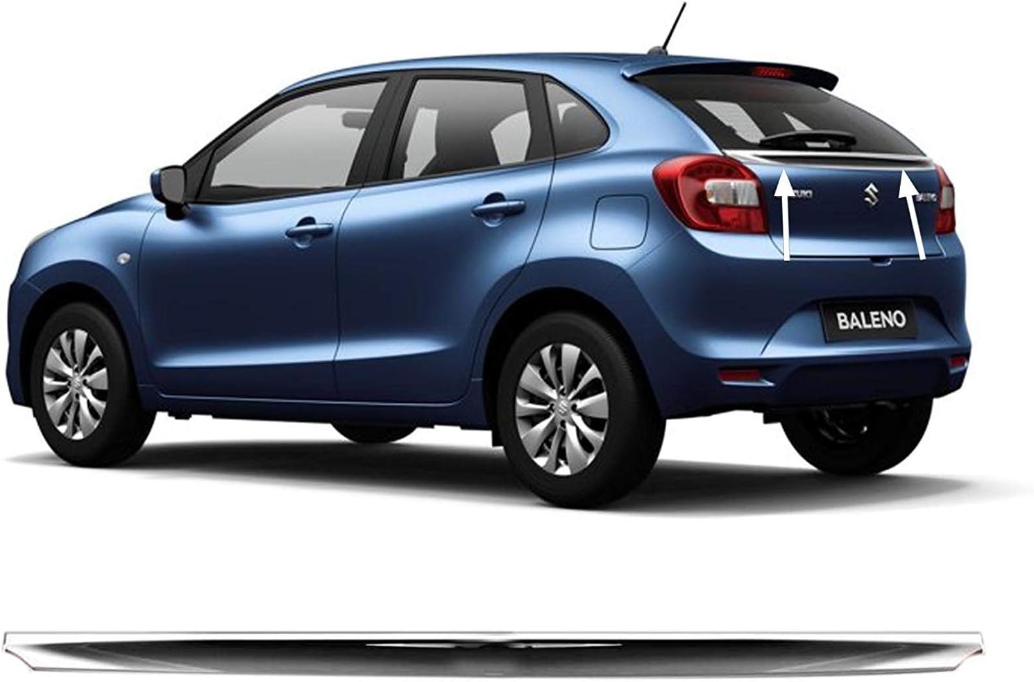 HotRod Silver Rear Lip Spoiler for Maruti Suzuki Baleno