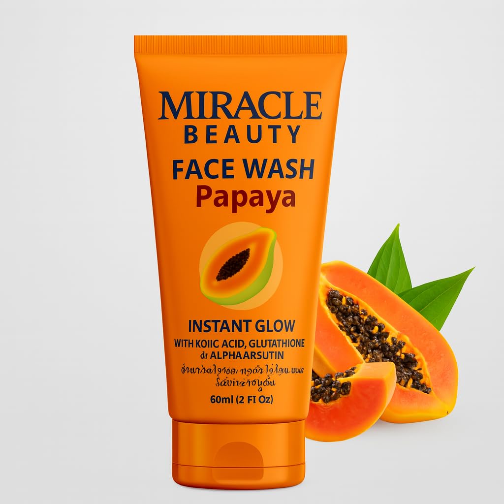 Miracle Beauty Face Wash for Instant Whitening - Skin Brightening, Acne & Dark Spot Removal - Salicylic Acid Facewash for Oily, Dry, and Sensitive Skin - Best Face Wash for Men & Women, 60ml