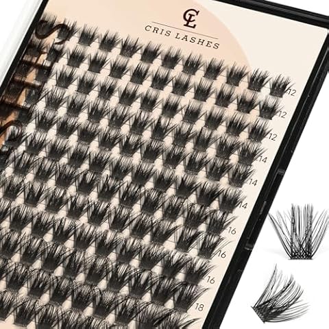CrisLashes Volume Lash Clusters 144PCS, Lash Extension Clusters Light And Soft, Fluffy Lash Clusters Reusable, Diy Eyelash Extension Clusters For Beginners At Home(Fluffy01, D Curl-Mix12-18) Cover