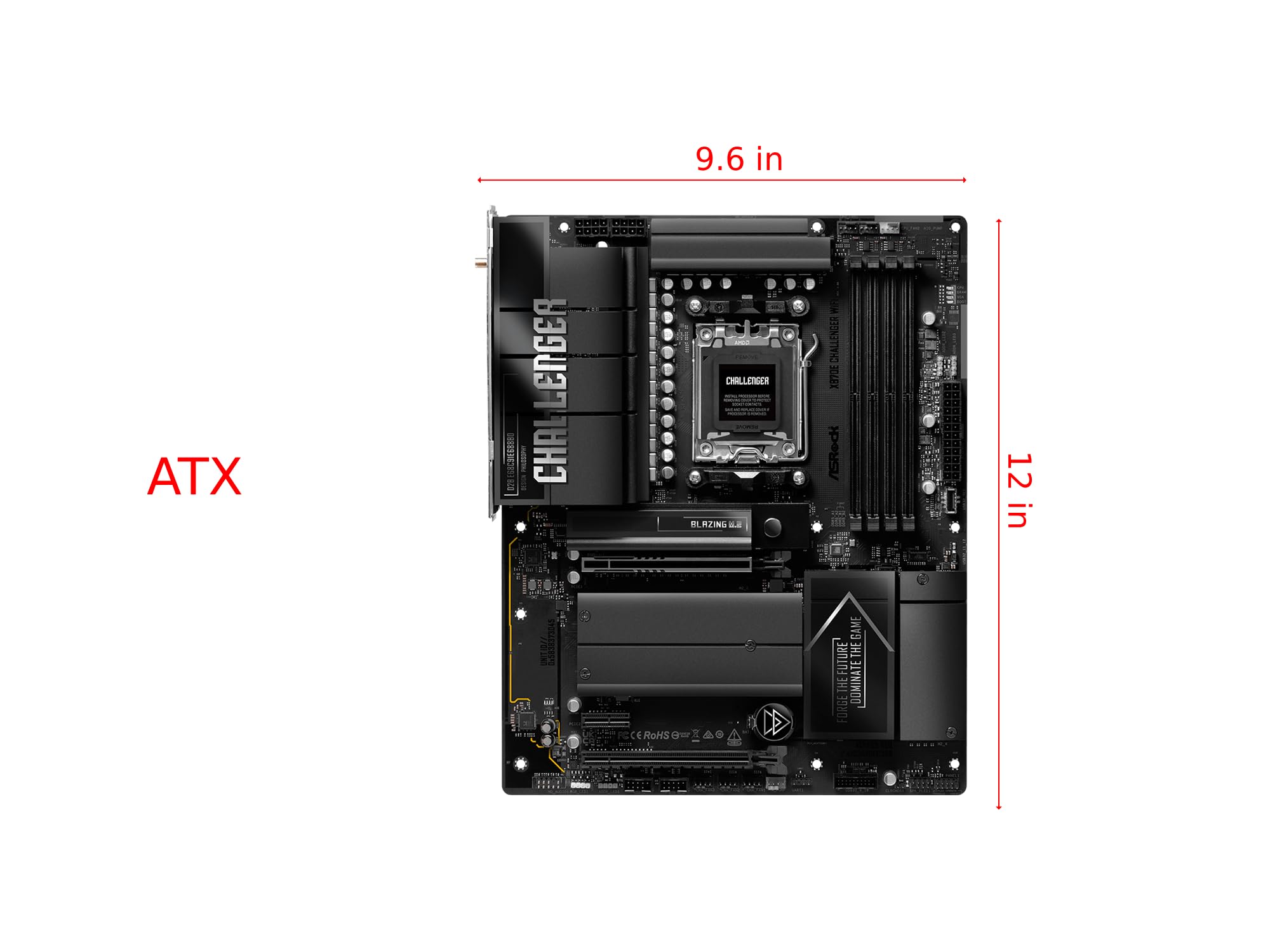 ASRock Carte mère X870E Challenger WiFi ATX, Prend en Charge AMD Ryzen 9000/8000/7000 Series, DDR5 8200+ (OC), PCIe 5.0, Dual USB4, Wi-FI 7, 5G LAN, 20+2+1 Phase 110A SPS