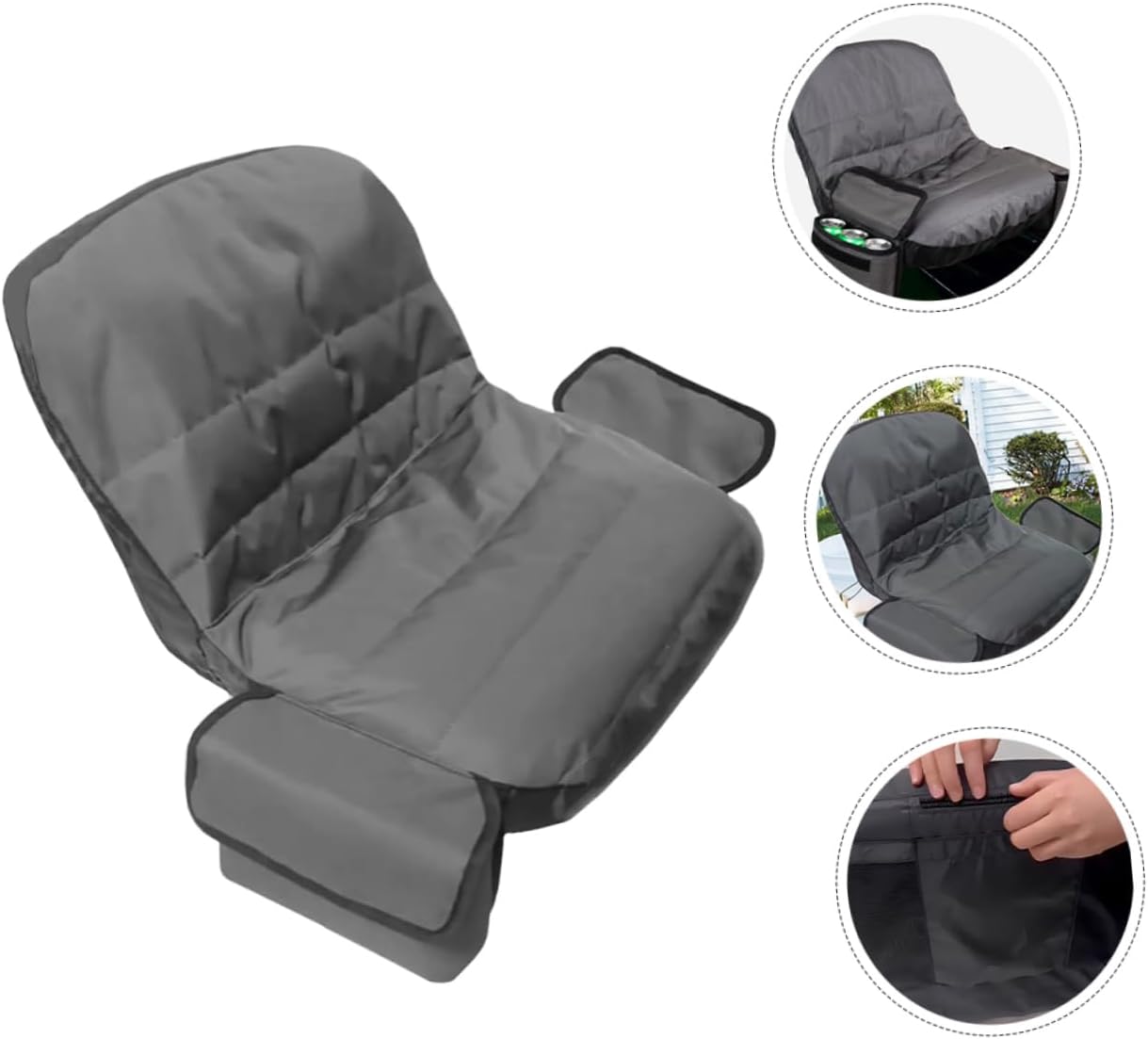 Lawn Mower Seat Cover Tractor Seat Protector with Storage Bag Lightweight and Comfortable for Riding Mowers and Armless Tractors Outdoor Use