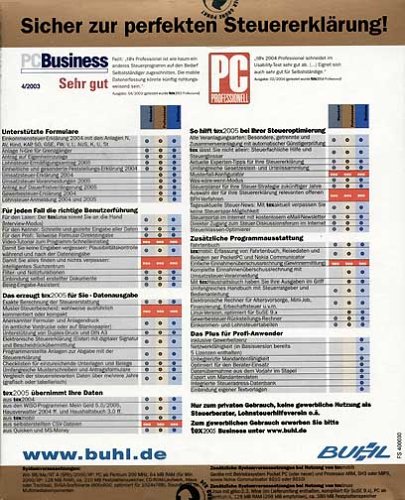 t@x 2005 Professional: Der sichere Weg zur Steuererklärung. Für Windows 98/Me/NT4.0(SP 6)/2000/XP, auch für taxmobil und taxlinux