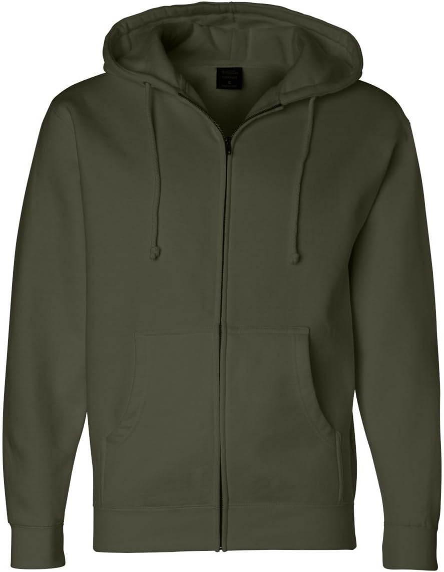 Independent Trading Co ITC Mens Hooded Sweatshirt IND4000Z, Army, Large