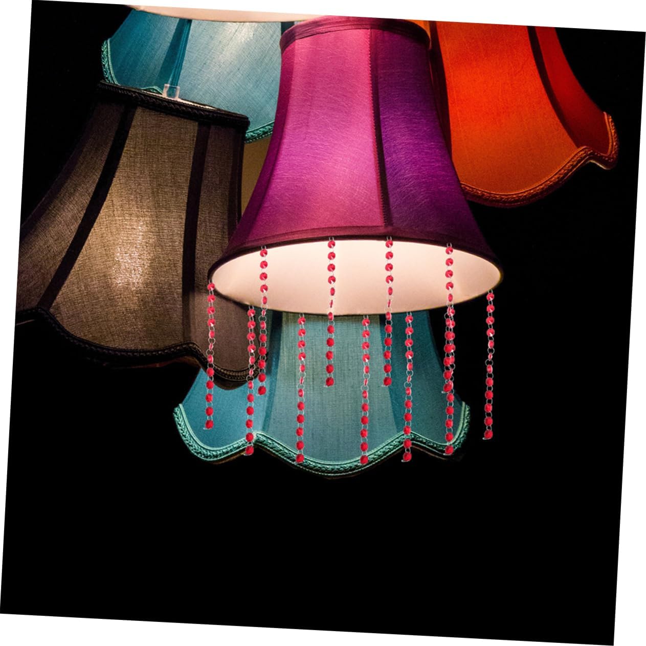 Gadpiparty 2pcs Octagon Glass Bead Chain for Room Divider Decorative Bead Strand Curtain Pendent Lamp String for Home Decor for Party and Events