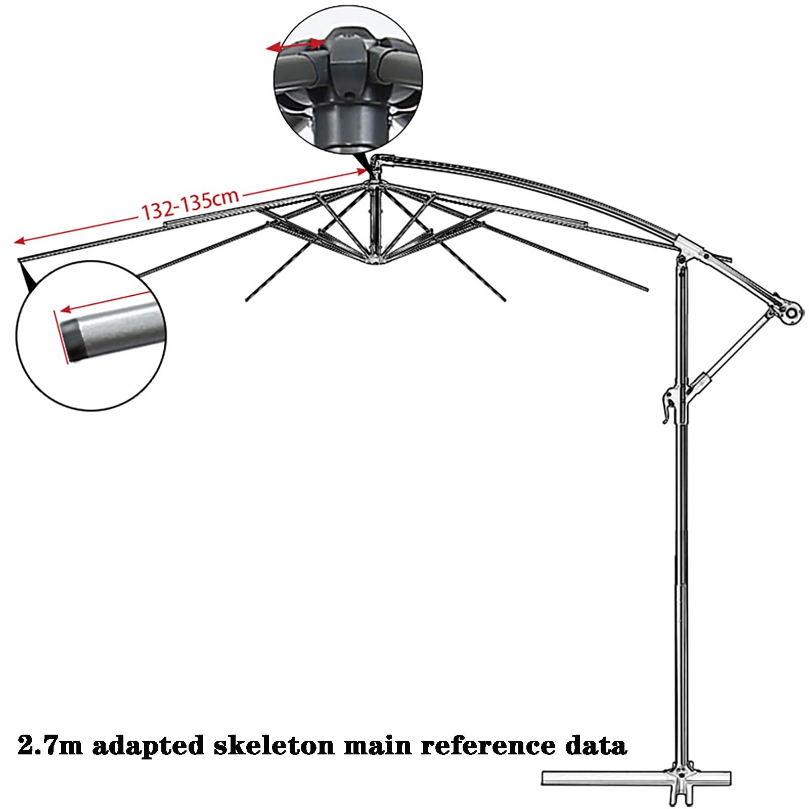 Telo di Ricambio per ombrellone, 2 m/2,7 m/300 cm, 6 Stecche/8 Stecche, Telo di Ricambio per ombrellone, Telo di Ricambio Universale per ombrellone, per Giardino, pa,Dark Green-2.7m/8 Rib