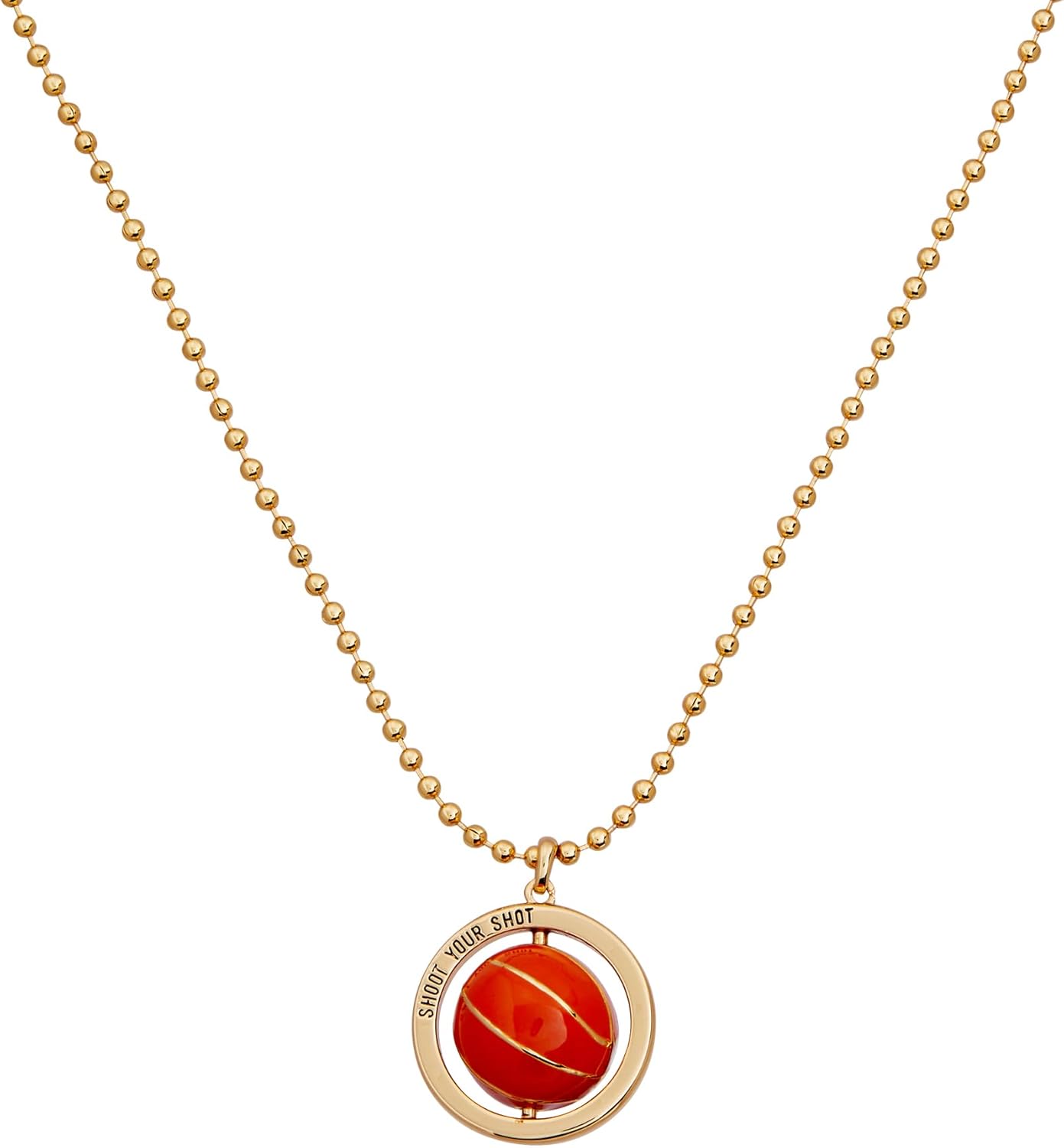 Alex and Ani Basketball Spinner Pendant, Brass Shiny Gold
