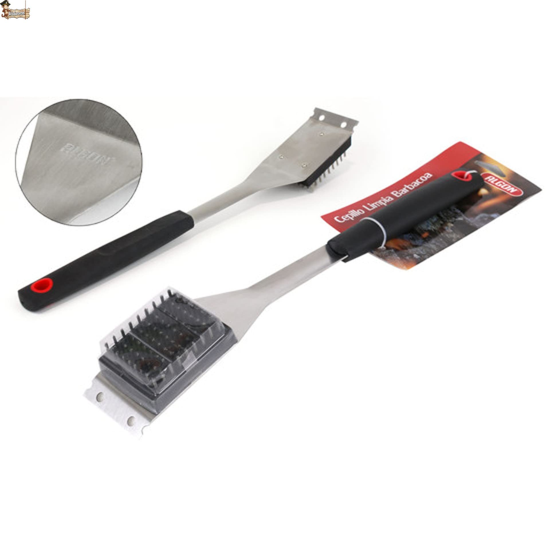 BricoLoco.com Zestaw do czyszczenia grilla: 1 szczotka + 3 płyn do czyszczenia w sprayu do grillowania, kominek, grill, akcesoria do konserwacji (3 spray + 1 szczotka)