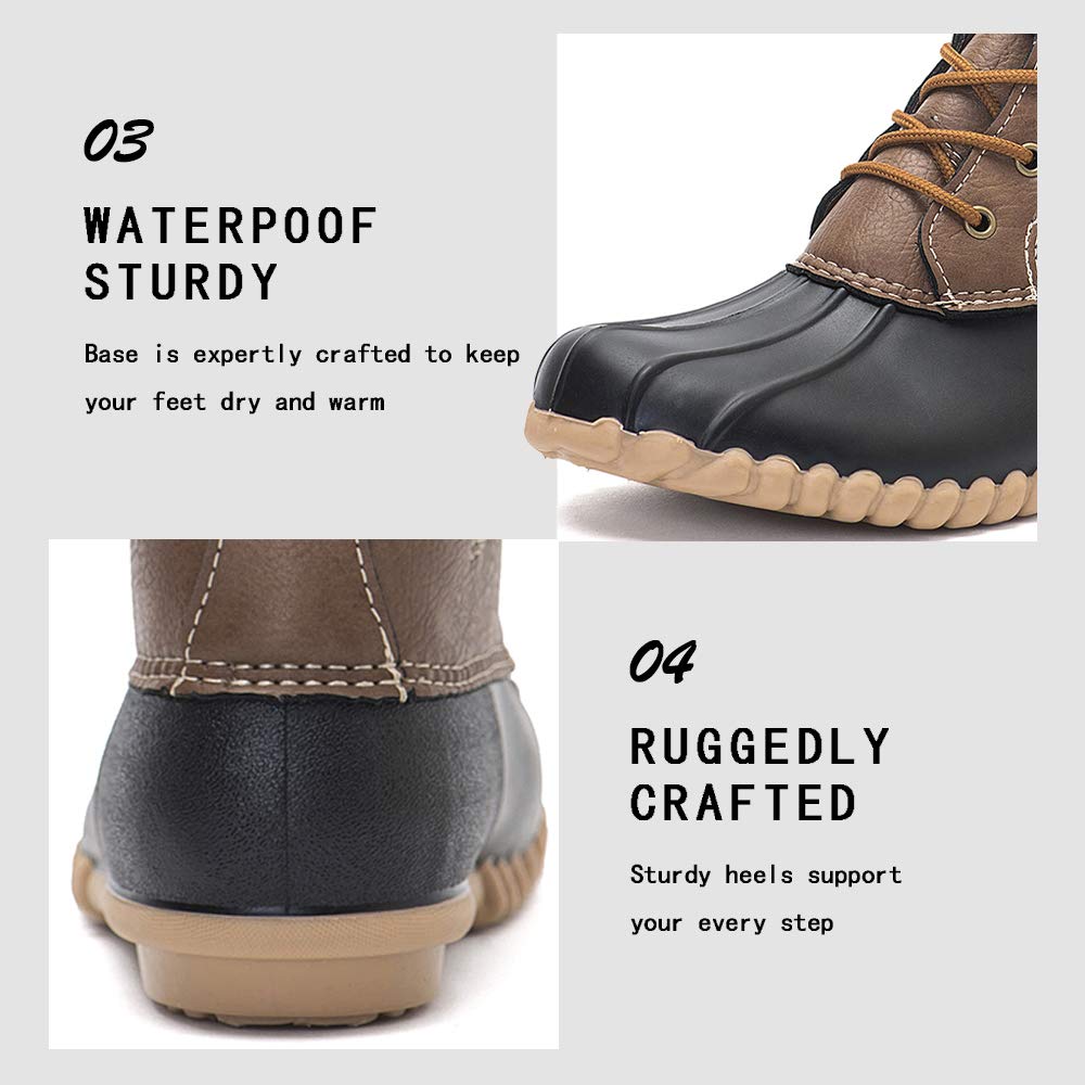 DKSUKO Women's Duck Boots witth Zipper Waterproof Winter Boots Snow Boots  for Women Rain Boots for Cold Weather