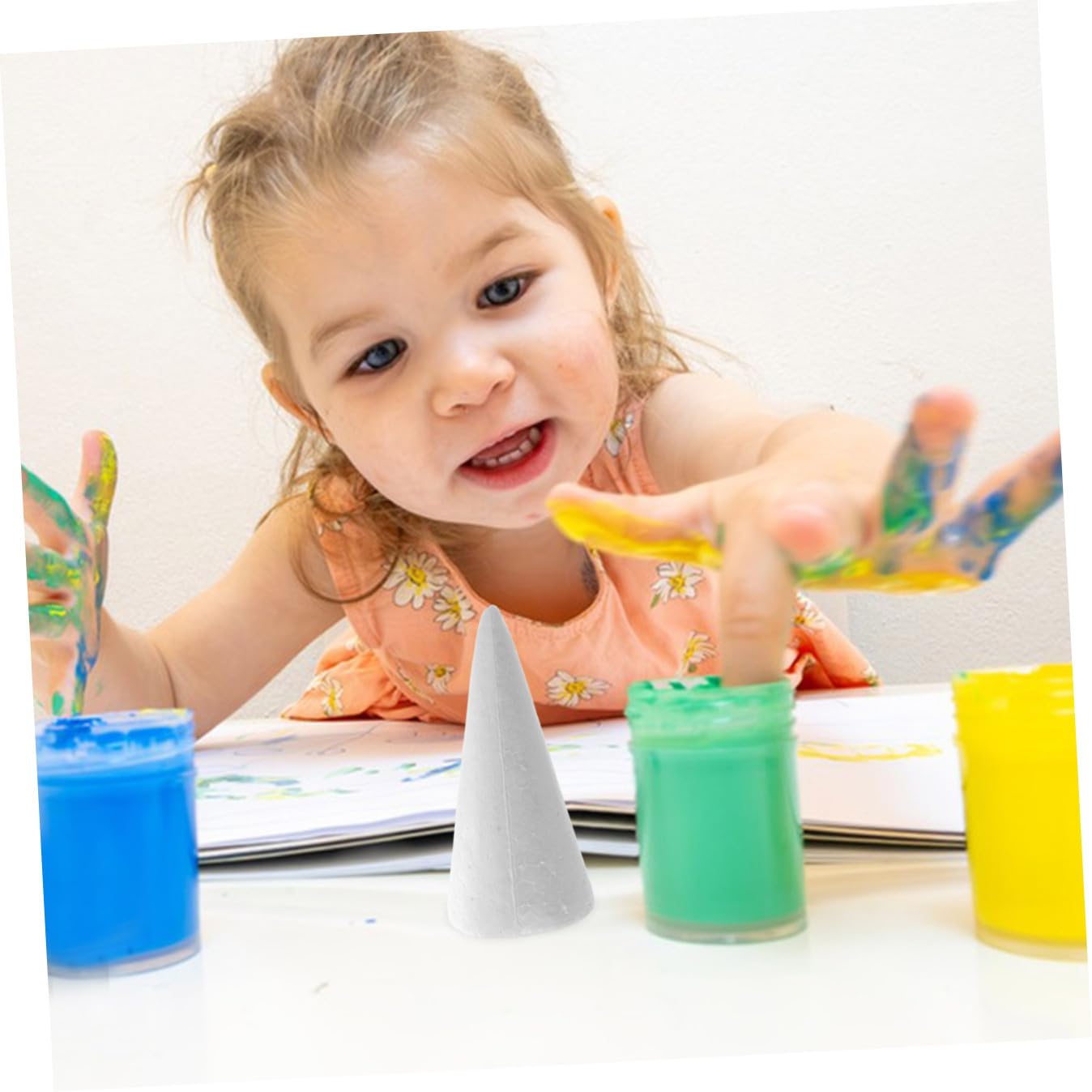 BESPORTBLE 12 Coni di Schiuma Bianca per Lavoretti Creativi, Decorazioni Fai da Te per Bambini, Centrotavola per L'Albero di Natale, Accessori per La Decorazione della Casa