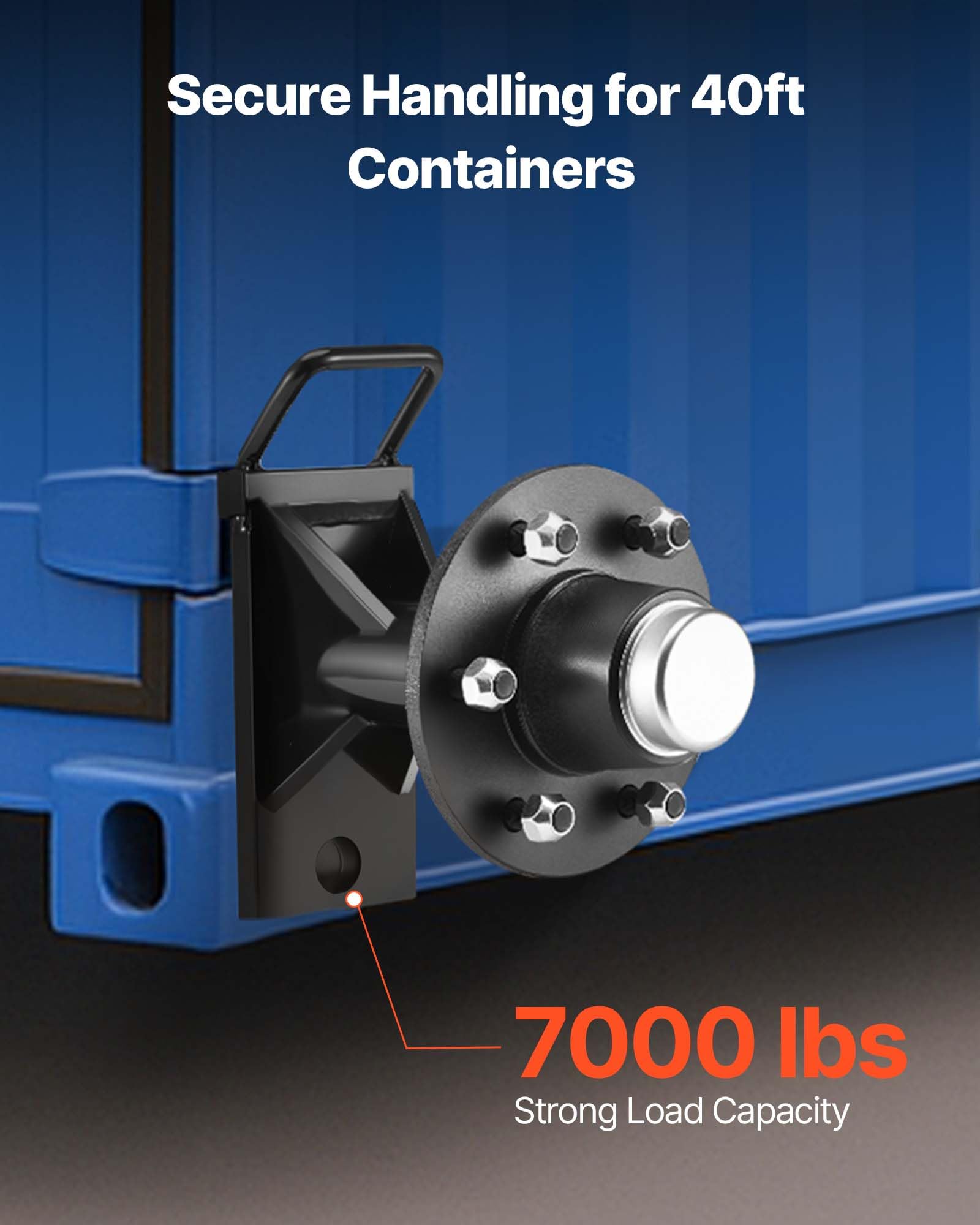 VEVOR Kit di Assali per Ruote per Container, Ruote a 6 Fori, per Container Marittimi per Carichi Pesanti con Sistema di Cricchetto, per Spostamenti da 6 m a 12 m, Trasporto Sicuro per Banchine, Nero