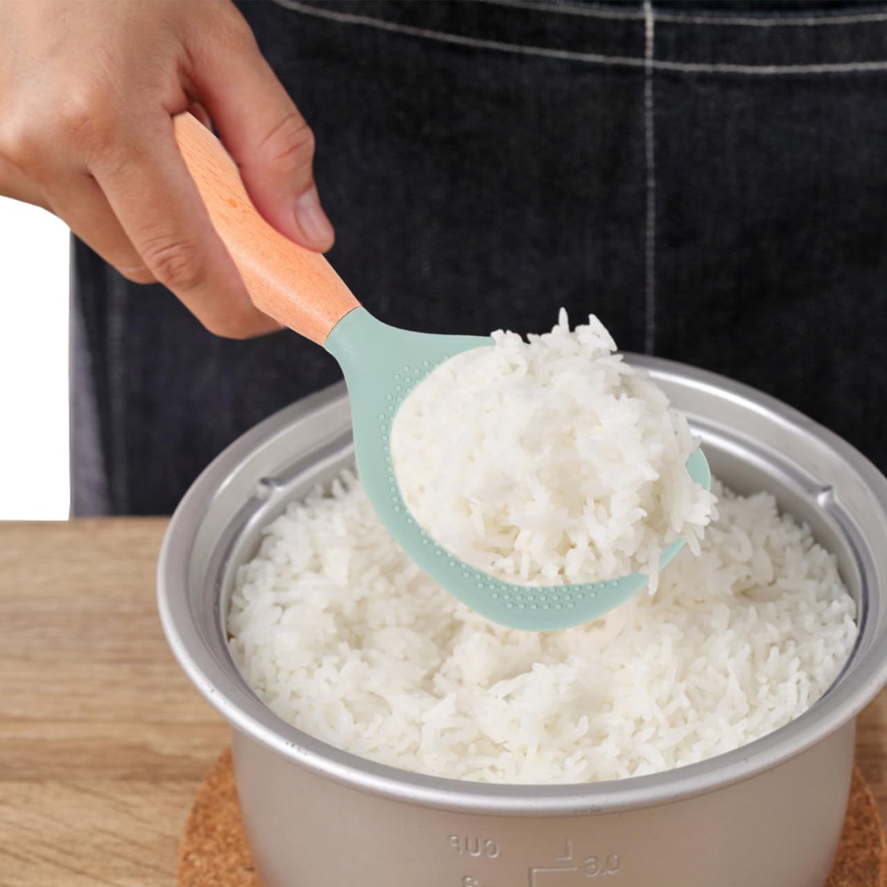 MAGICLULU Silicone Rice Paddle - Non Stick Spoon -2 MAGICLULU Silicone Rice Paddle - Non Stick Spoon -2