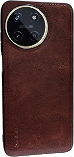 جراب متوافق مع موبايل ريلمي 11 الجيل الرابع 4G غطاء واقي من الجلد الناعم والبولي يوريثين الحراري والسيليكون مضاد للبصمات والصدمات لموبايل 4G بني داكن