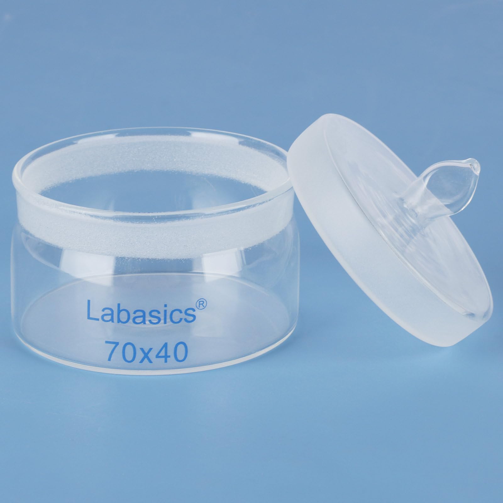 Labasics Bottiglia di Pesata in Vetro Borosilicato, Diametro 70 mm, Altezza 40 mm, con Tappo in Vetro Smerigliato, Bocca Ampia per Laboratorio