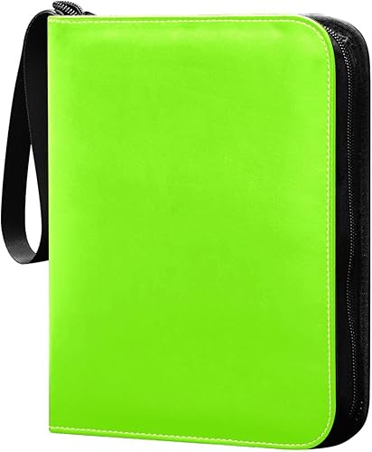 Wine Green Card Binder in Durable PU Leather, Secure Zippered Design, Trading Card Binder Waterproof