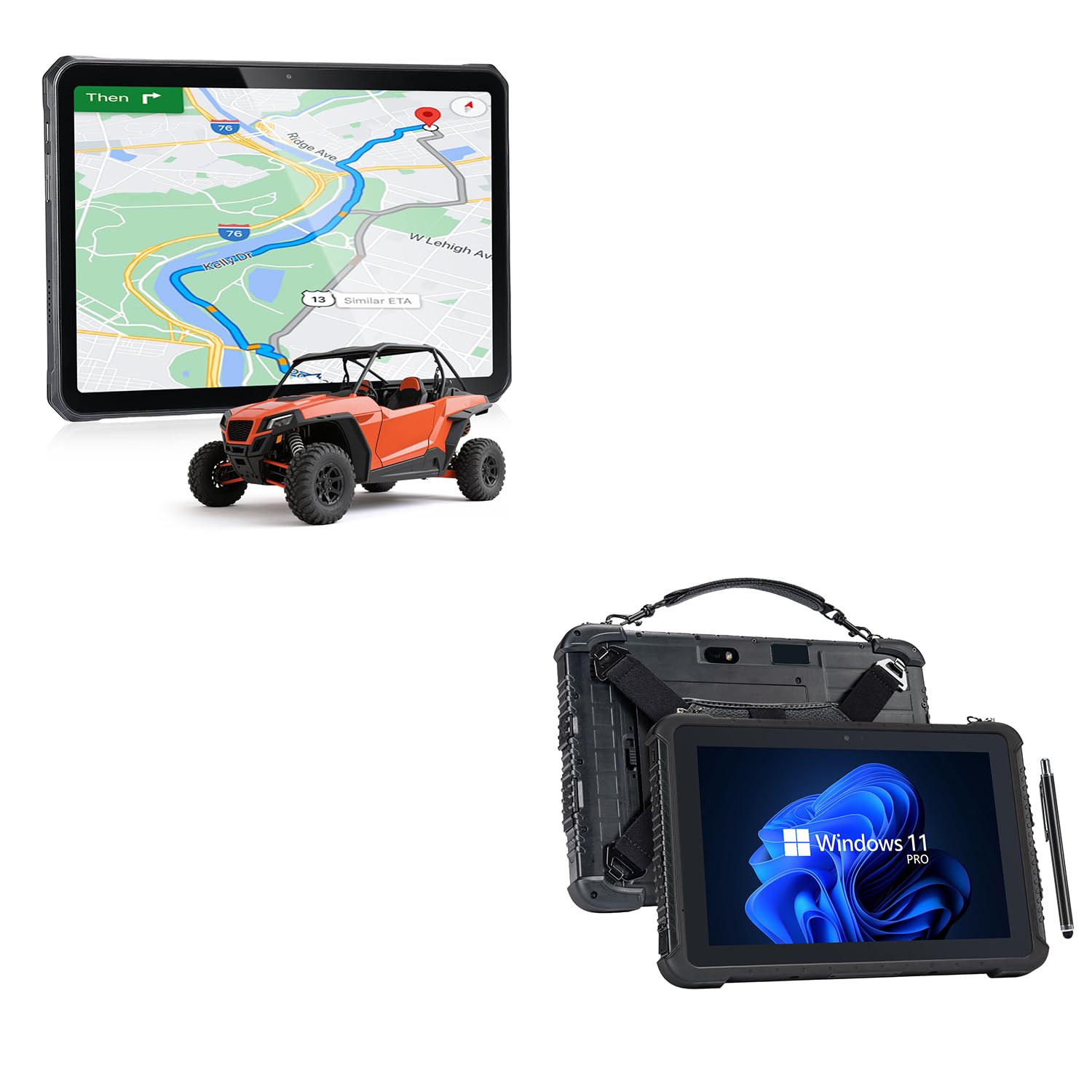 MUNBYN 11-inch Rugged Tablet ILT02, Android 14 Tough Tablet, 16GB+128GB with GPS and Rugged Tablet IRT08, 10.1 inch Windows Tablet, Windows 11 Pro Intel N5100,Sunlight Readable