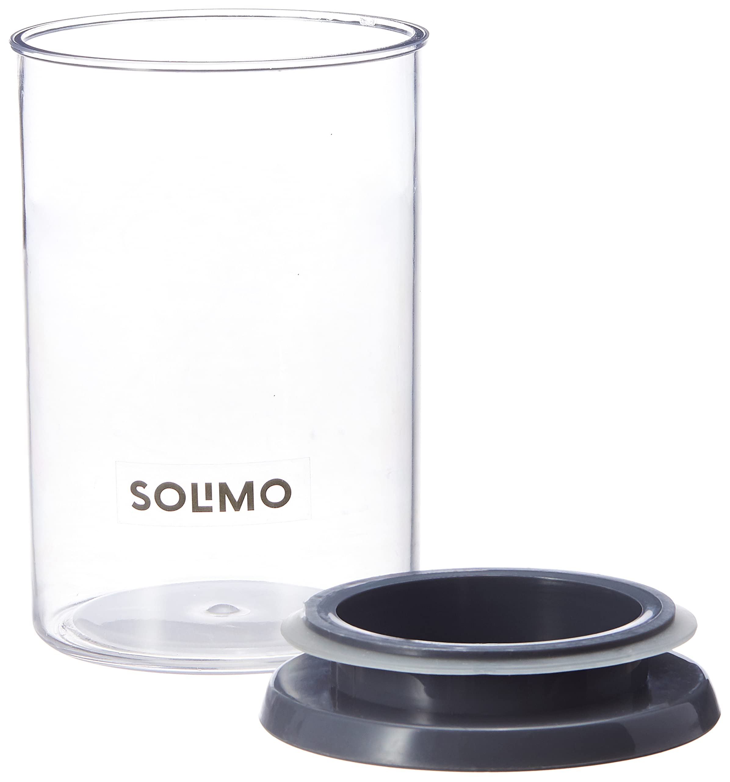 Amazon Brand - Solimo Plastic Storage Jar and Container Set I Air Tight & BPA Free Containers For Kitchen Storage Set I Grocery Kitchen Container Set I Multipurpose Jar, 900 Ml Each, Set 2, Black 1