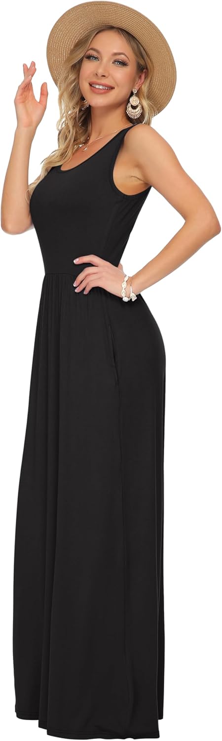 AUSELILY Women's Summer Sleeveless Loose Maxi Dress Casual Long Dresses with Pockets 2026 New - Image 3
