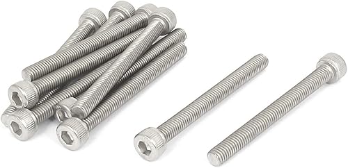 uxcell M5x50mm 304 Tornillos de cabeza hexagonal de acero inoxidable 10 piezas