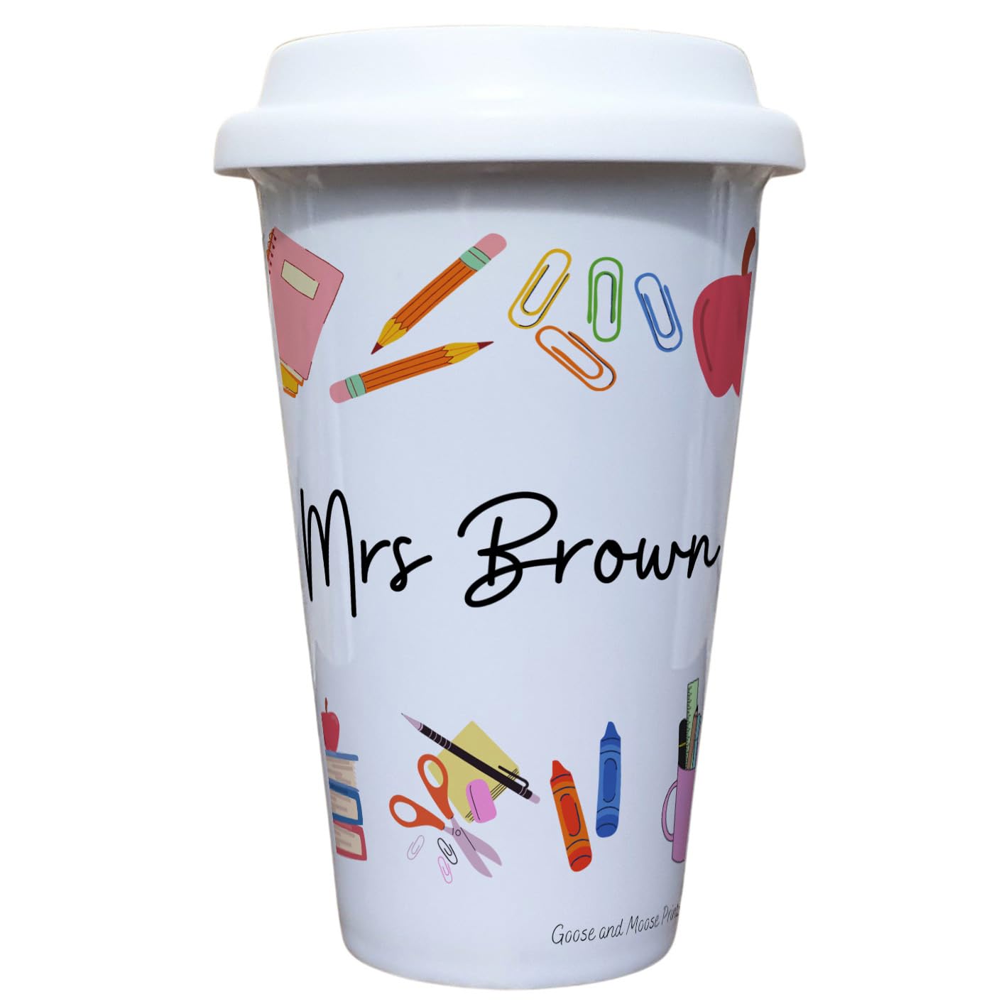 Personalised Primary School Teacher Travel Mug - Gift for Teaching Assistant Student Thermal Ceramic Insulated Travel Mug