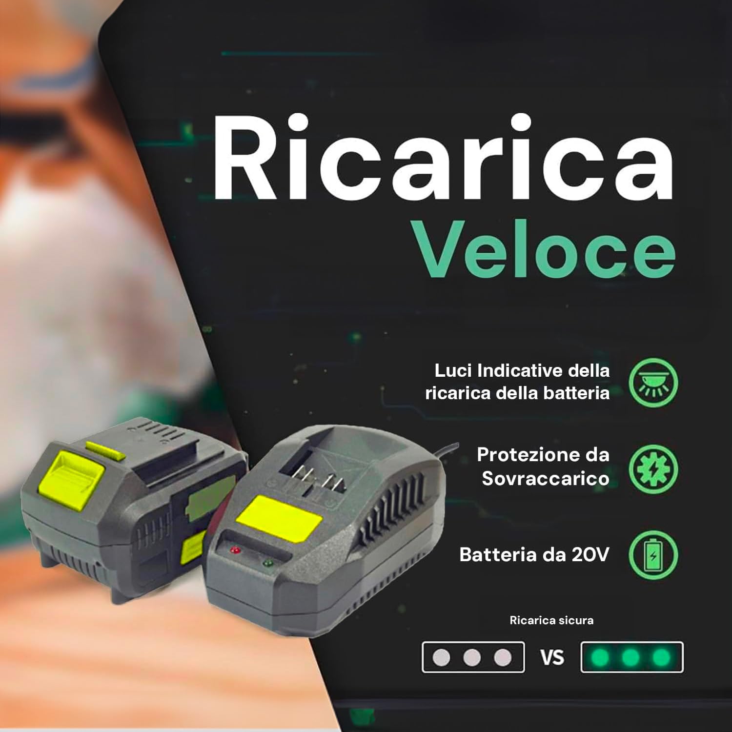 Avilia Set Trapano Avvitatore a Percussione 20V con 13 Accessori - 2 Velocità, Batteria 2Ah, Mirino LED - Ideale per Fai Da Te e Lavori Professionali