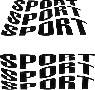2 Pcs, 5.1 x 4.8, Black No Background Durable and Waterproof of Sport Letter Logo Sticker Decal for Laptops, Water Bottles, Cars, Trucks, Wall Ideal Gift
