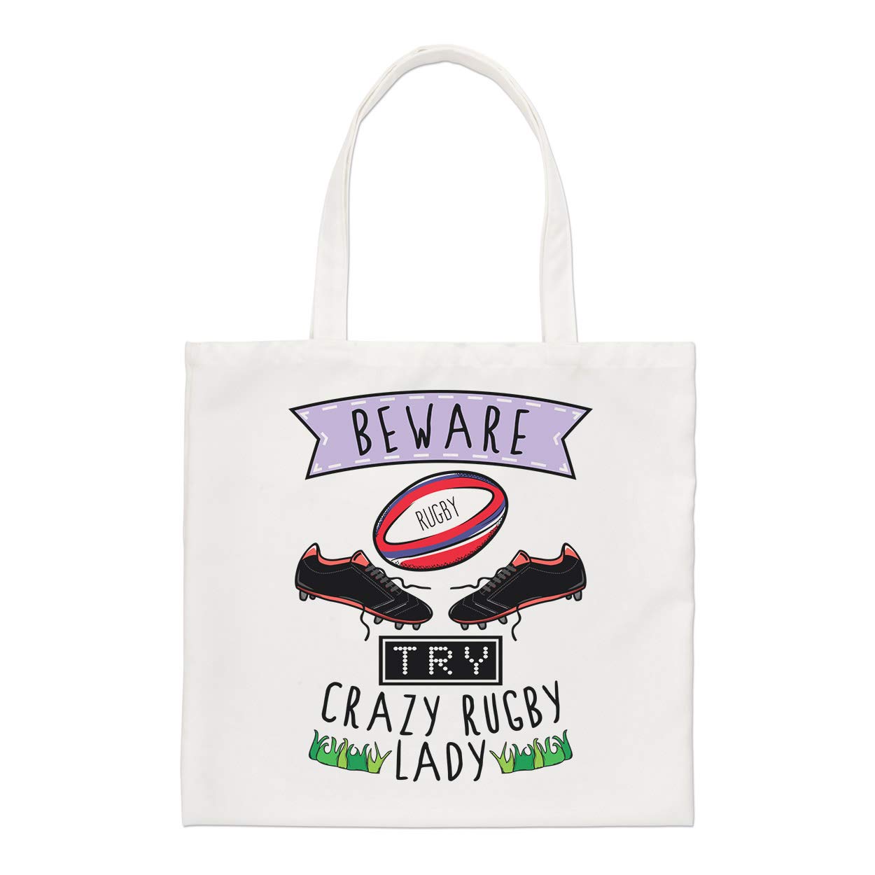 Beware Crazy Rugby Lady Regular Tote Bag